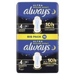Always Ultra Secure Night Binde mit Flügeln (Größe 4)