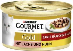 Purina Gourmet Gold Zarte Häppchen in Sauce mit Lachs & Huhn