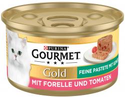 Purina Gourmet Gold Feine Pastete mit Gemüse mit Forelle und Tomaten