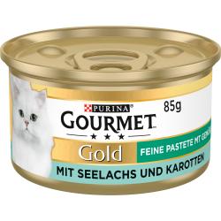 Purina Gourmet Gold Feine Pastete mit Gemüse mit Seelachs & Karotten