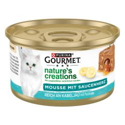 Purina Gourmet Nature's creations Mousse mit Saucenherz reich an Kabeljau mit Pastinake