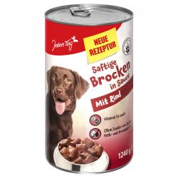 Jeden Tag Hund Saftige Brocken in Sauce mit Rind