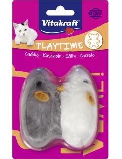 Vitakraft Plüschmäuse mit Quietscher, Langhaar für Katzen