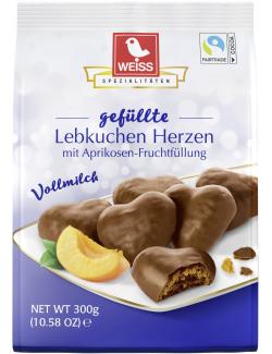 Weiss gefüllte Lebkuchen Herzen Vollmilch