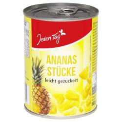 Jeden Tag Ananas Stücke leicht gezuckert