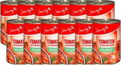 Jeden Tag Tomaten in Tomatensaft fein gehackt