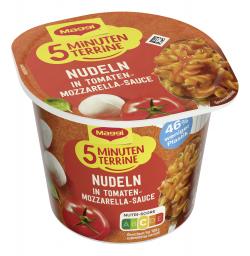Maggi 5 Minuten Terrine Nudeln in Tomaten-Mozzarella-Sauce