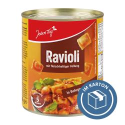 Jeden Tag Ravioli in Bolognesesauce