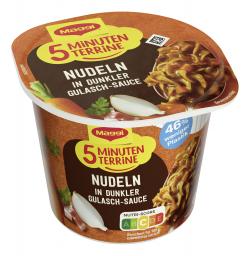 Maggi 5 Minuten Terrine Nudeln in dunkler Gulasch-Sauce