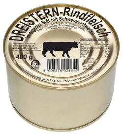 Dreistern Rindfleisch im eigenen Saft