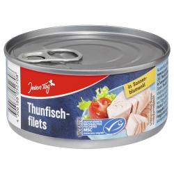 Jeden Tag Thunfischfilets in Sonnenblumenöl