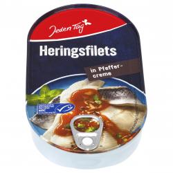 Jeden Tag Herings-Filets in Pfeffercreme