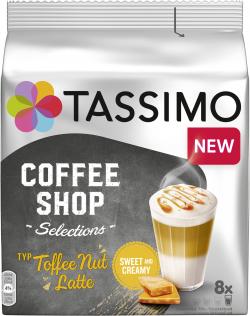 Tassimo Kapseln Coffee Shop Selections Typ Toffee Nut Latte, 8 Kaffeekapseln