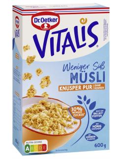 Dr. Oetker Vitalis Weniger süß Müsli Knusper Pur
