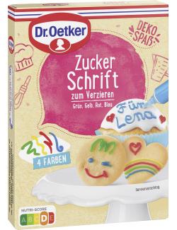 Dr. Oetker Zuckerschrift
