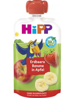 Hipp Hippis Quetschbeutel Erdbeere-Banane in Apfel