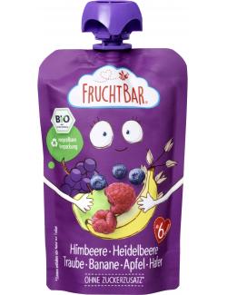 FruchtBar Bio Quetschie Fruchtpüree Himbeere-Heidelbeere-Traube-Banane-Apfel-Hafer