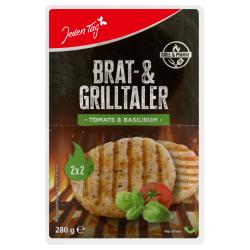 Jeden Tag Brat- & Grilltaler mit Käse, Tomate und Basilikum