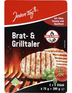 Jeden Tag Brat- & Grilltaler mit Käse, Tomate und Basilikum