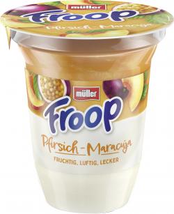 Müller Froop Frucht auf Joghurt Pfirsich-Maracuja
