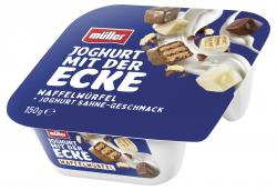 Müller Joghurt mit der Ecke Waffelwürfel & Joghurt Sahne-Geschmack