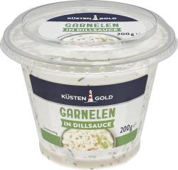 Küstengold Garnelen in Dillsauce
