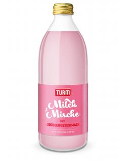 Turm Milch Mische Drink mit Erdbeergeschmack