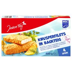 Jeden Tag Knusperfilets im würzigen Backteig