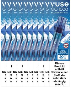 Vuse GO 1000 (PEN) Blueberry Ice 20mg - 10,50 EUR