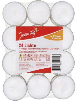 Jeden Tag Teelichte in Klarsichthülle