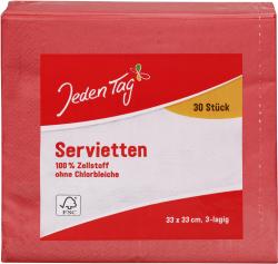 Jeden Tag Servietten 33x33cm rot