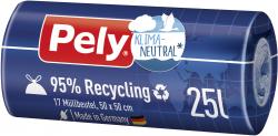 Pely 95% Recycling Zugband-Müllbeutel 25 Liter