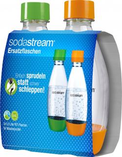 Soda Stream Ersatzflaschen PET Duo-Pack 0,5 Liter grün/orange