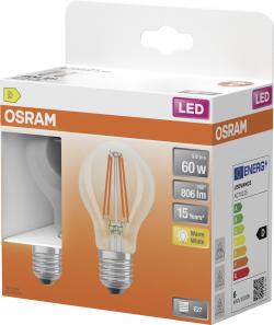 Osram LEDSCLA60 5,9W/827 230V FIL E27 warmweiß