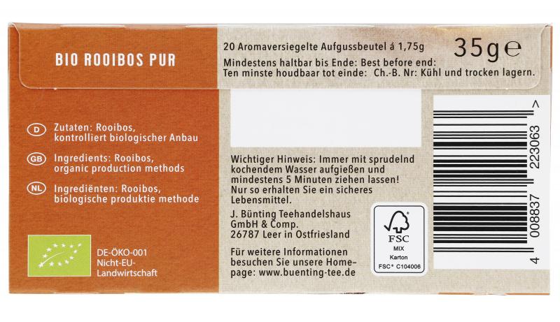 Bünting Tee Bio Rooibos Pur