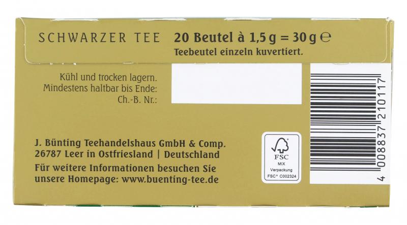 Bünting Tee Grüngold Teebeutel für 1 Glas