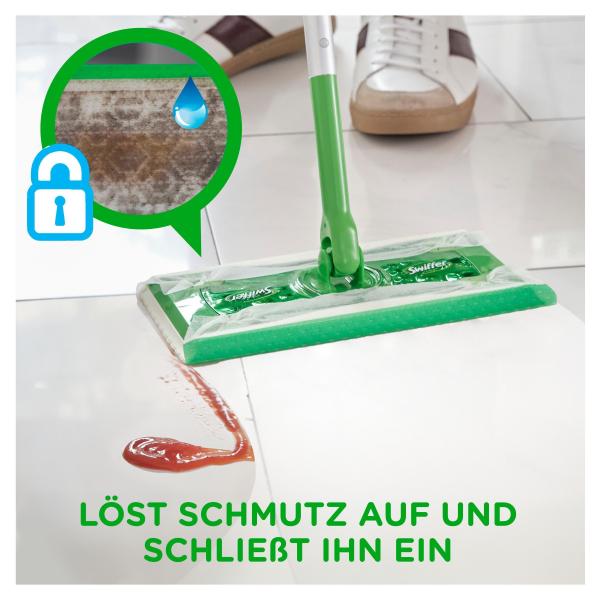 Swiffer Bodenwischer Feuchte Bodentücher Nachfüllpack mit Frische Duft 12 Tücher, für eine schnelle und einfache Reinigung