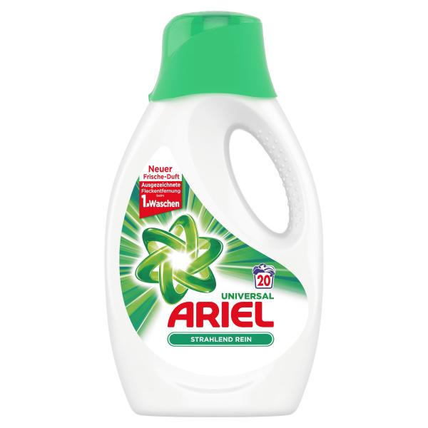 Ariel Universal Flüssigwaschmittel Strahlend rein 20 Waschladungen