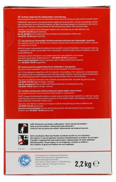 Jeden Tag Spezialsalz für Geschirrspülmaschinen