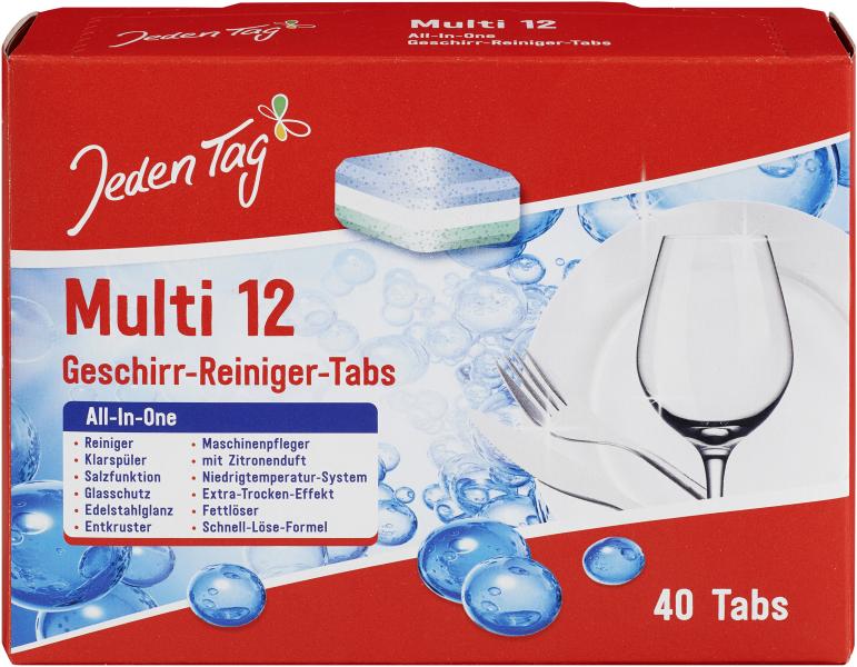 Jeden Tag Geschirr-Reiniger Tabs All in One Multi 12