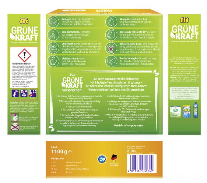 Fit Grüne Kraft Alles in 1 Geschirrspül-Tabs