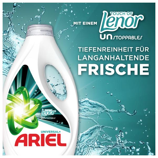 Ariel Flüssig Universal+ Waschmittel Lenor Touch of Unstoppables 20WL