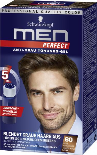 Schwarzkopf Men Perfect Anti-Grau Tönungs-Gel 60 natur mittelbraun