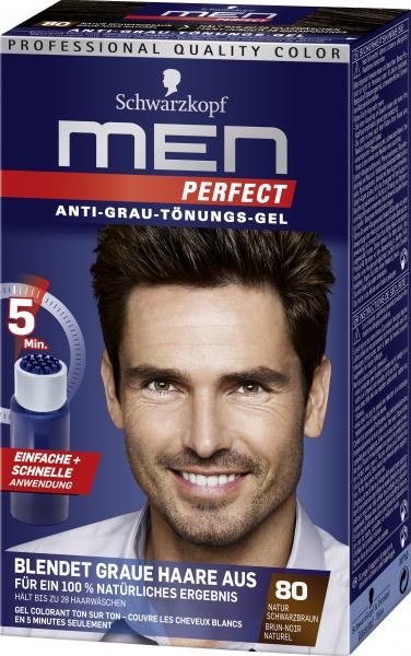 Schwarzkopf Men Perfect Anti-Grau Tönungs-Gel 80 natur schwarzbraun