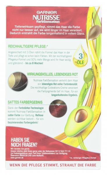 Garnier Nutrisse FarbSensation Pflege-Haarfarbe 6.60 intensiv Rot
