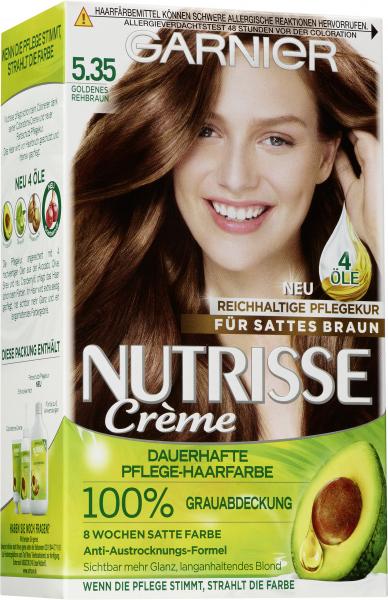 Garnier Nutrisse Creme Intensiv Coloration 5.35 goldenes Rehbraun