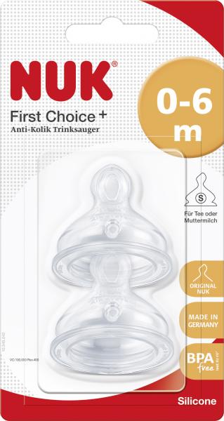 Nuk First Choice+ Anti-Kolik Trinksauger Silikon Gr. 1/S