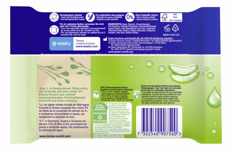 Tempo Feuchte Toilettentücher sanft & sensitiv