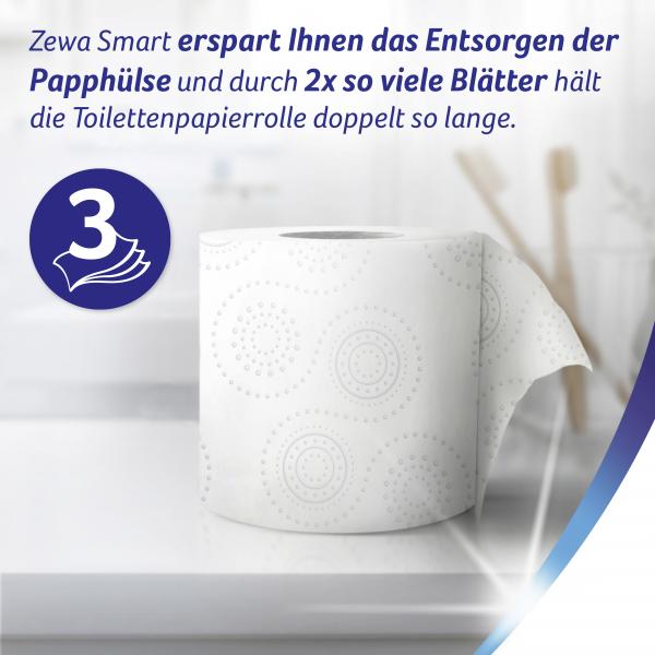 Zewa Smart ohne Hülse Toilettenpapier 3-lagig