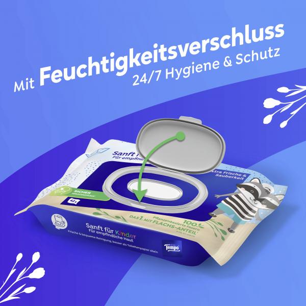 Tempo Feucht Toilettentücher sanft für Kinder